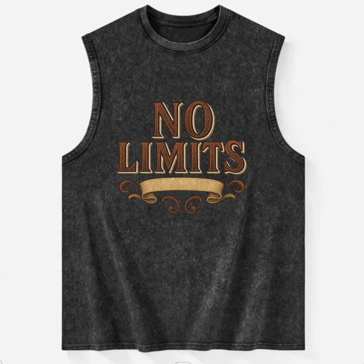 Bold typography design - "NO LIMITS" - boundless potential - Vintage Washed Tank - Black