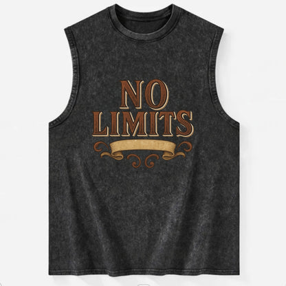 Bold typography design - "NO LIMITS" - boundless potential - Vintage Washed Tank - Black