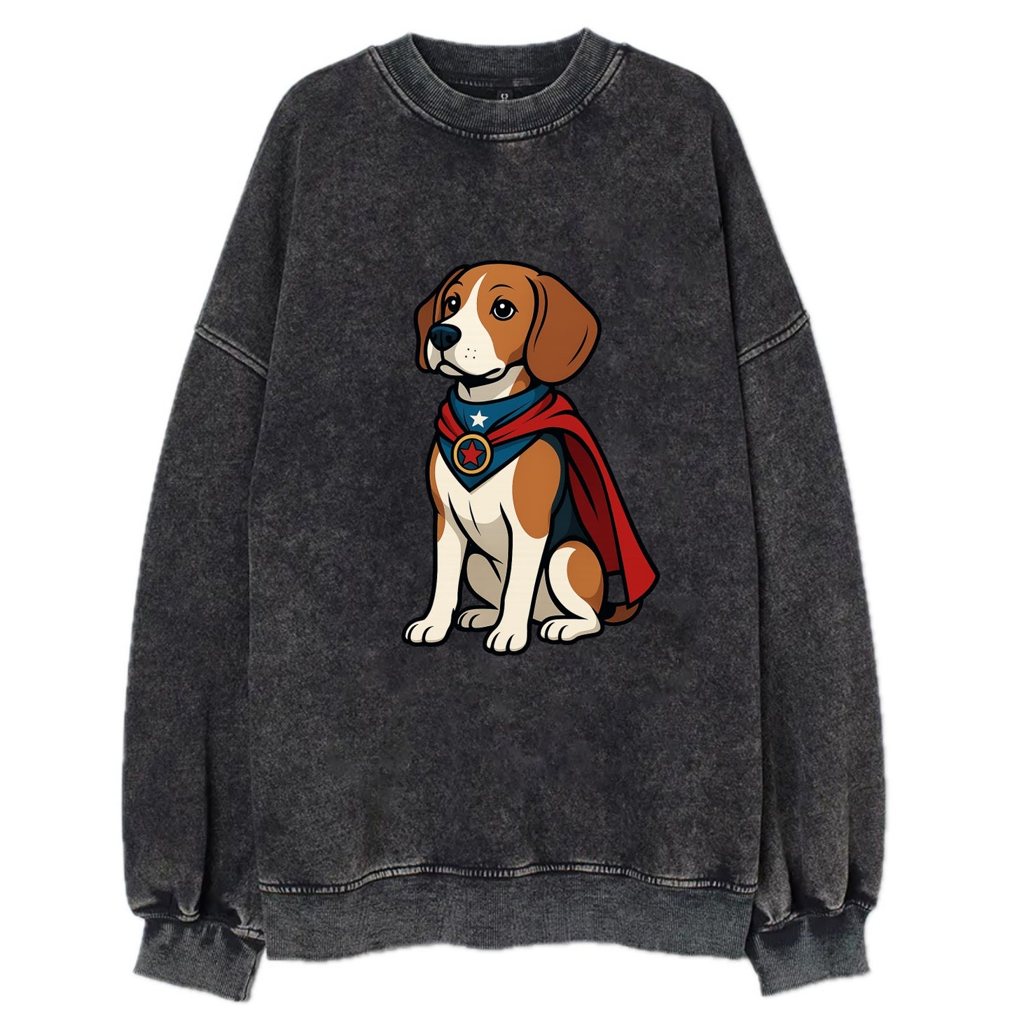 Beagle Patriotic Hero  - Vintage Sweatshirt - Black