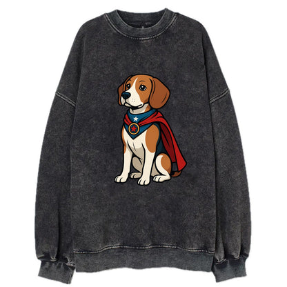 Beagle Patriotic Hero  - Vintage Sweatshirt - Black