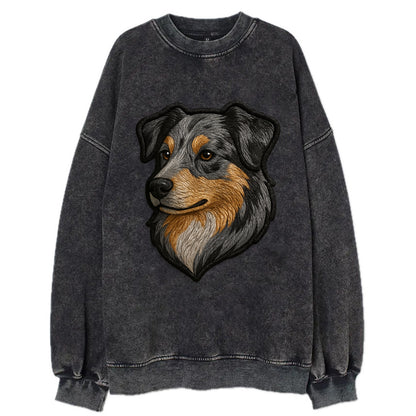 Australian Shepherd - Modern merle patte - Vintage Sweatshirt - Black