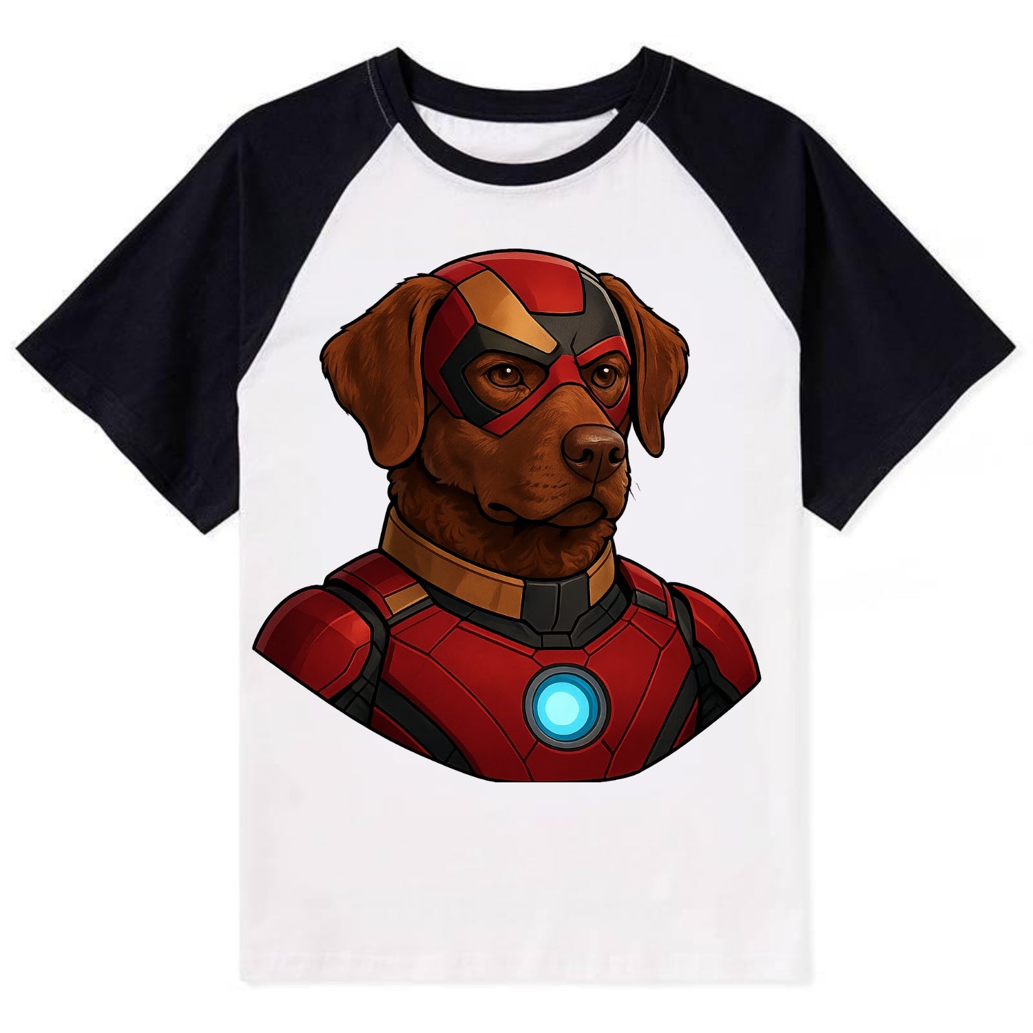 Chesapeake Bay Retriever Loyal Hero  - C Contrast Raglan T-shirt - Black