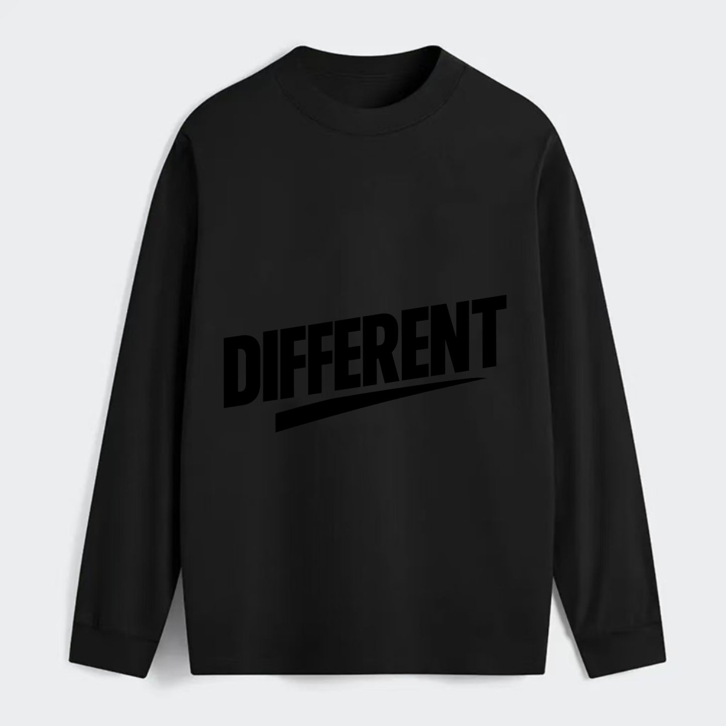 Bold typography design - "DIFFERENT" - standing out, not following crowd - Classic Long Sleeve Shirt - Black