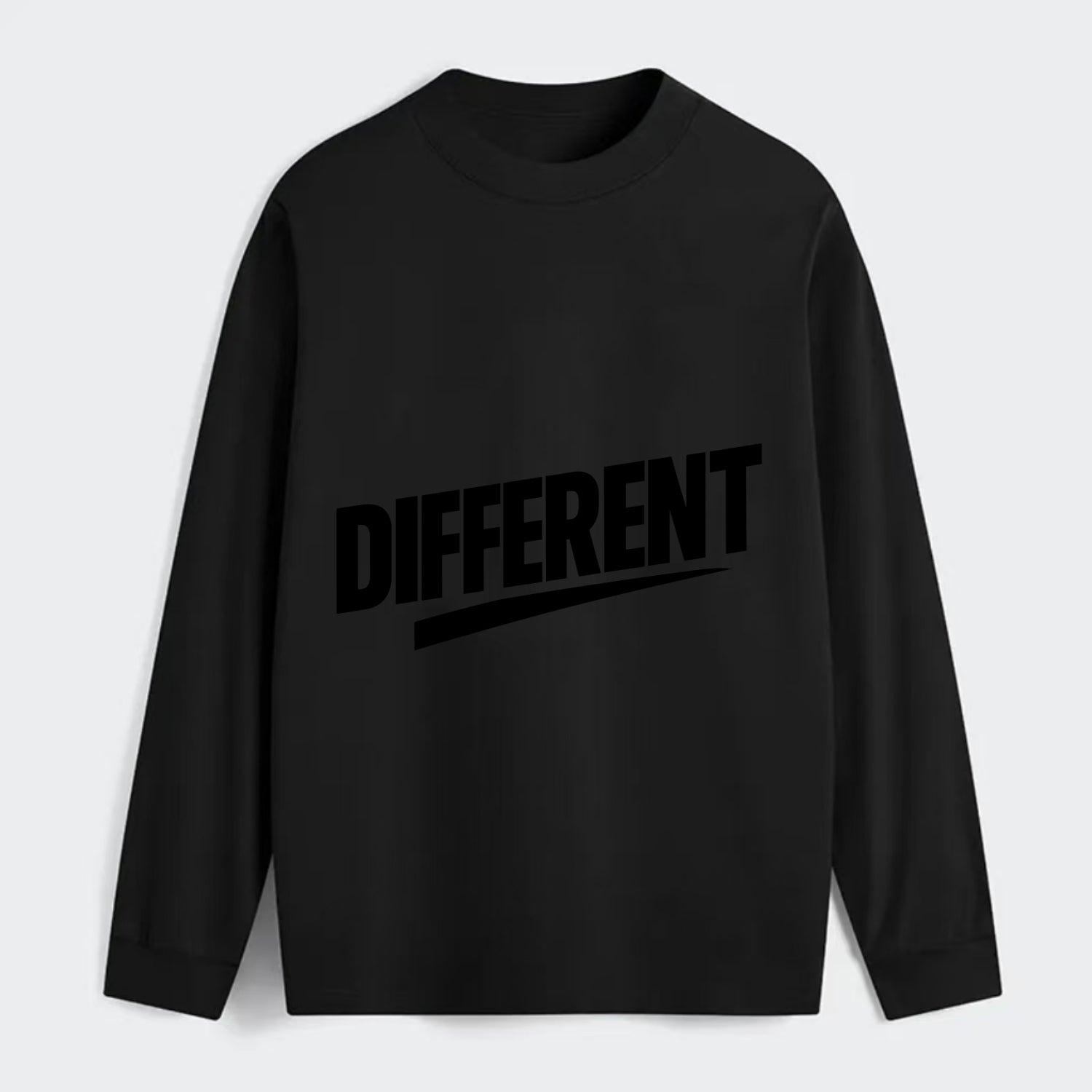 Bold typography design - "DIFFERENT" - standing out, not following crowd - Classic Long Sleeve Shirt - Black