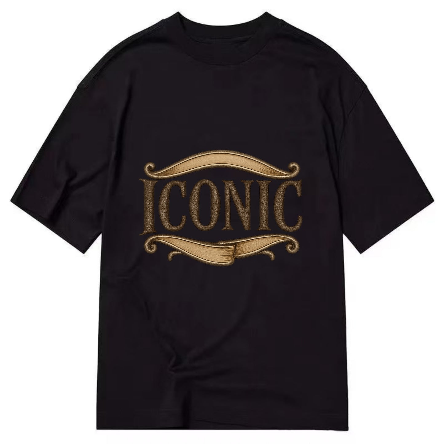 Bold typography design - "ICONIC" - instantly recognizable, trendsetter - Classic T-shirt - Black