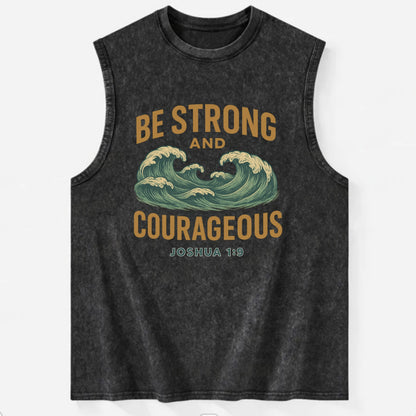 Joshua 1:9 Ocean - Vintage Washed Tank - Black