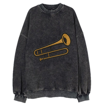 Trombone  - Vintage Sweatshirt - Black