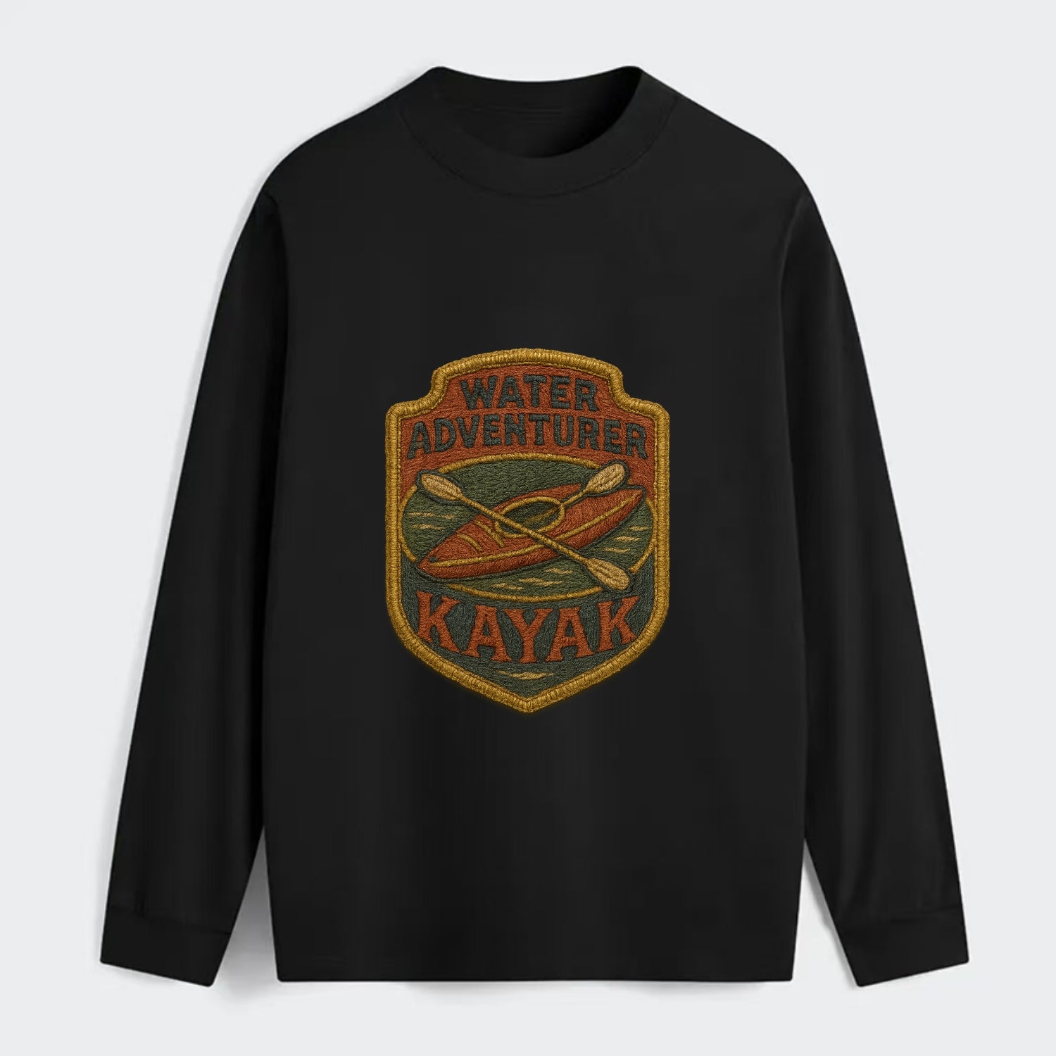 Kayak with paddle - water adventurer - Classic Long Sleeve Shirt - Black