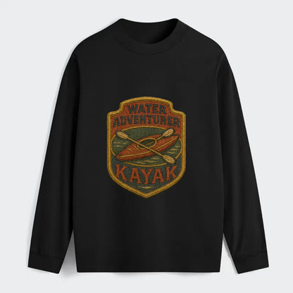 Kayak with paddle - water adventurer - Classic Long Sleeve Shirt - Black