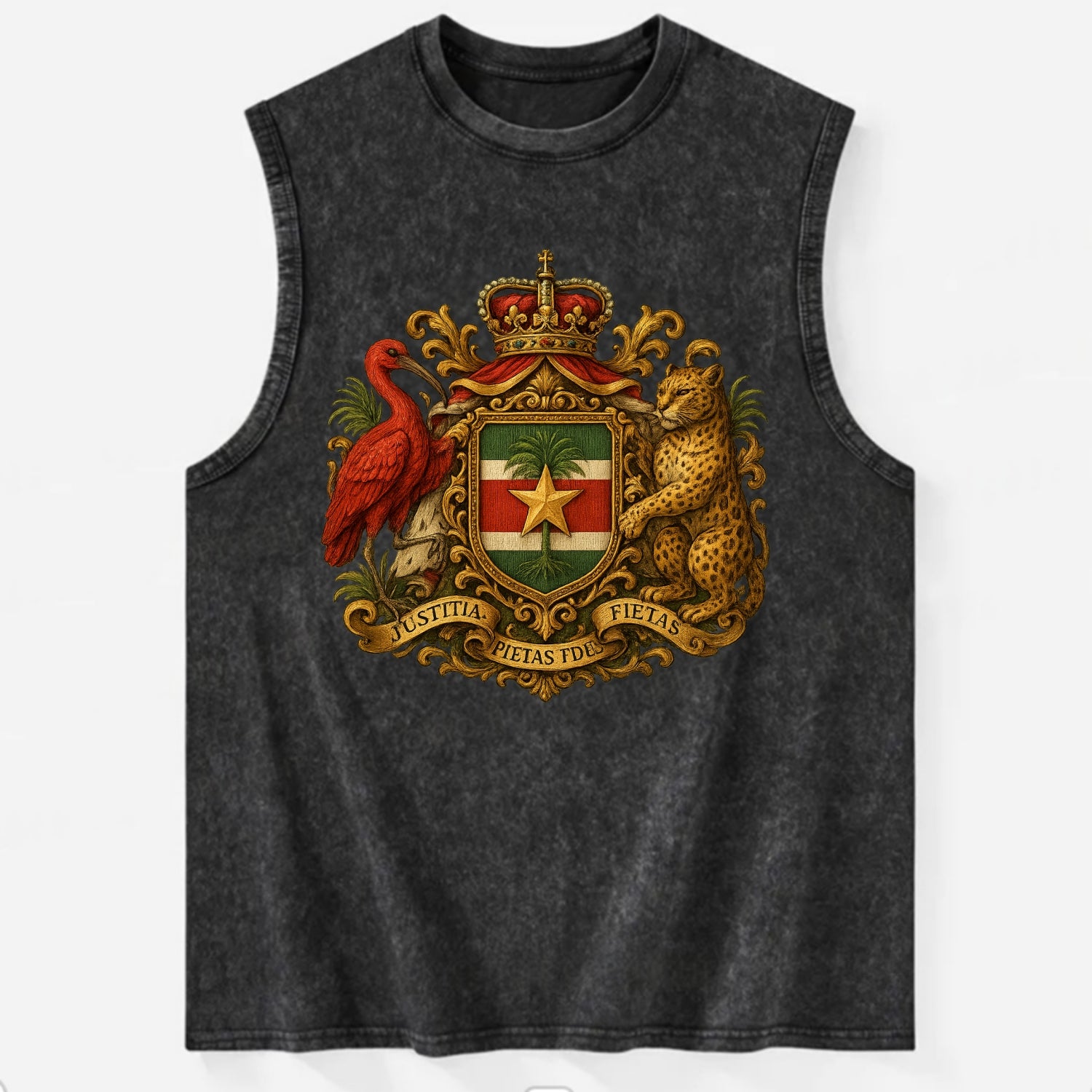 Suriname Star Emblem  - Vintage Washed Tank - Black