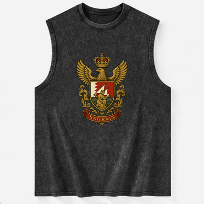 Bahrain Heritage Badge  - Vintage Washed Tank - Black