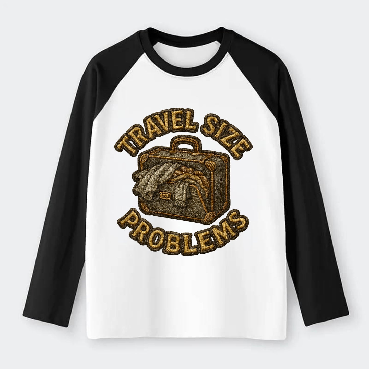 Travel Size Problems  - Raglan Long Sleeve T-Shirt - Black