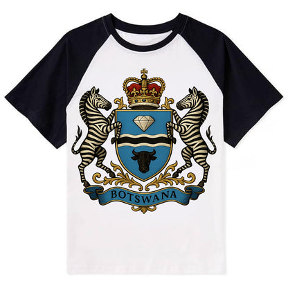 Botswana Heritage Badge  - Contrast Raglan T-shirt - Black