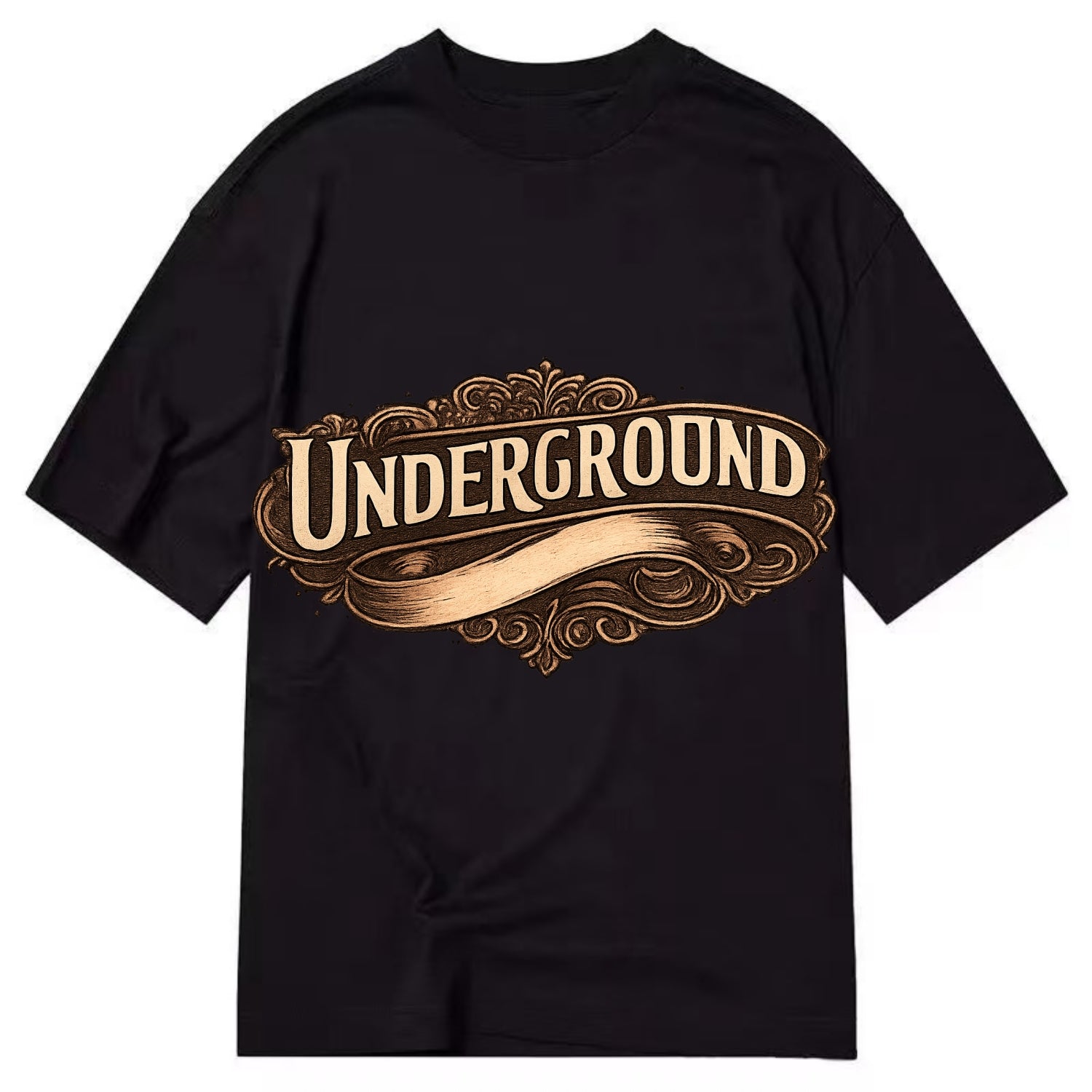 Bold typography design - "UNDERGROUND" - hidden scene, alternative - Classic T-shirt - Black
