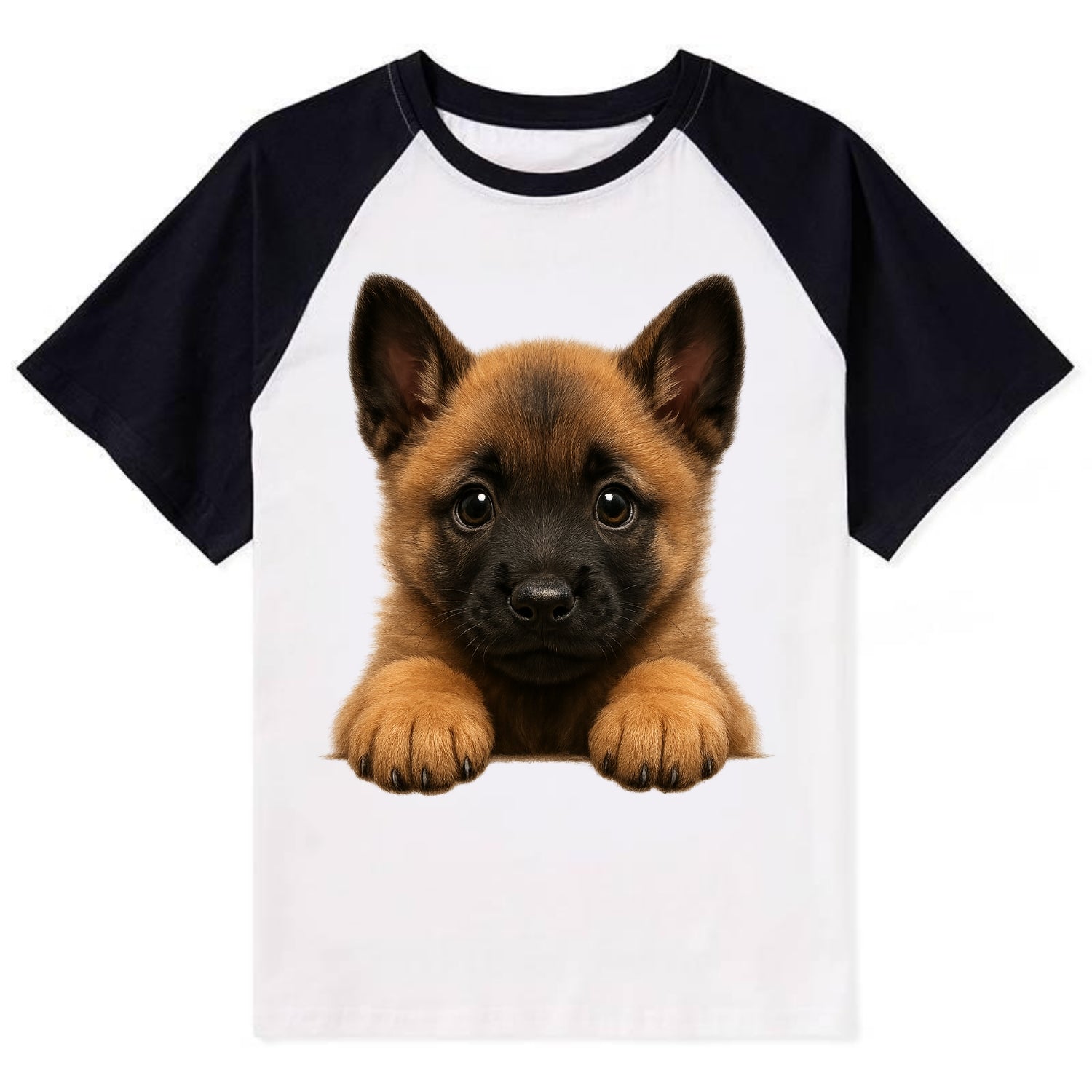 Belgian Malinois  - Contrast Raglan T-shirt - Black