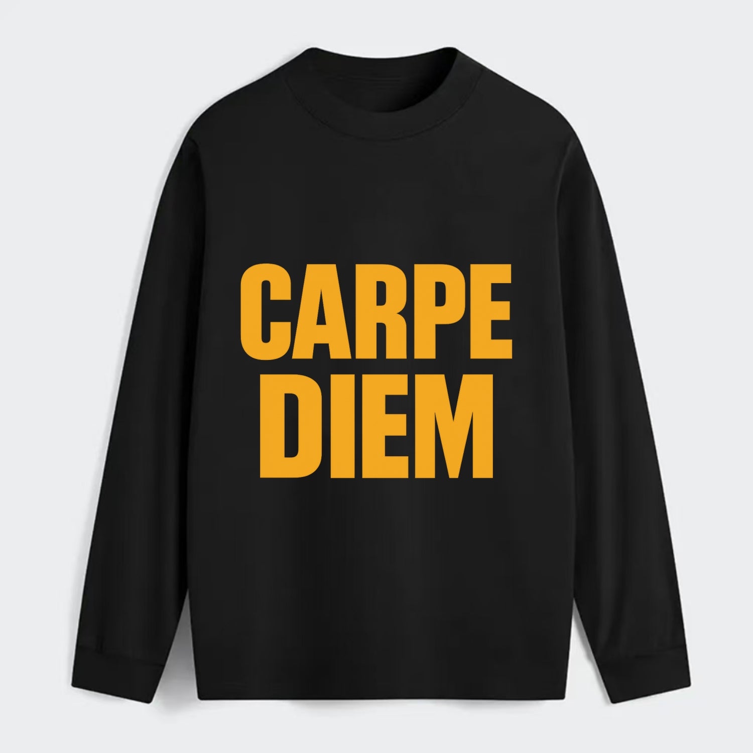 Bold typography design - "CARPE DIEM" - seize the day - Classic Long Sleeve Shirt - Black