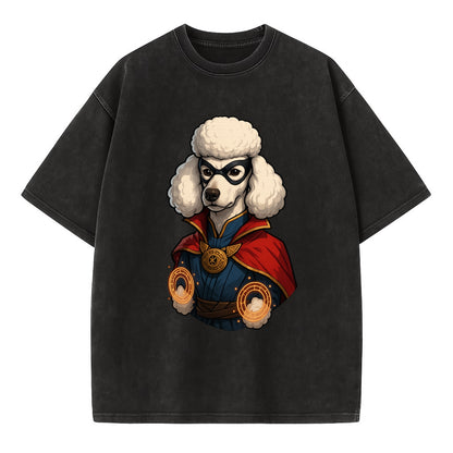 Poodle Doctor Strange  - Vintage T-shirt - Black