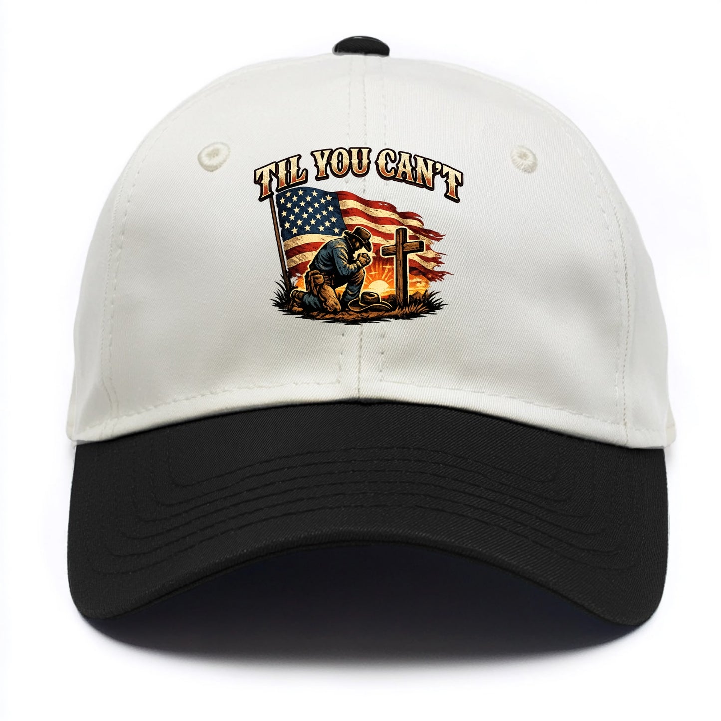 Til You Cant - Praying Cowboy - Two Tone Cap - Black
