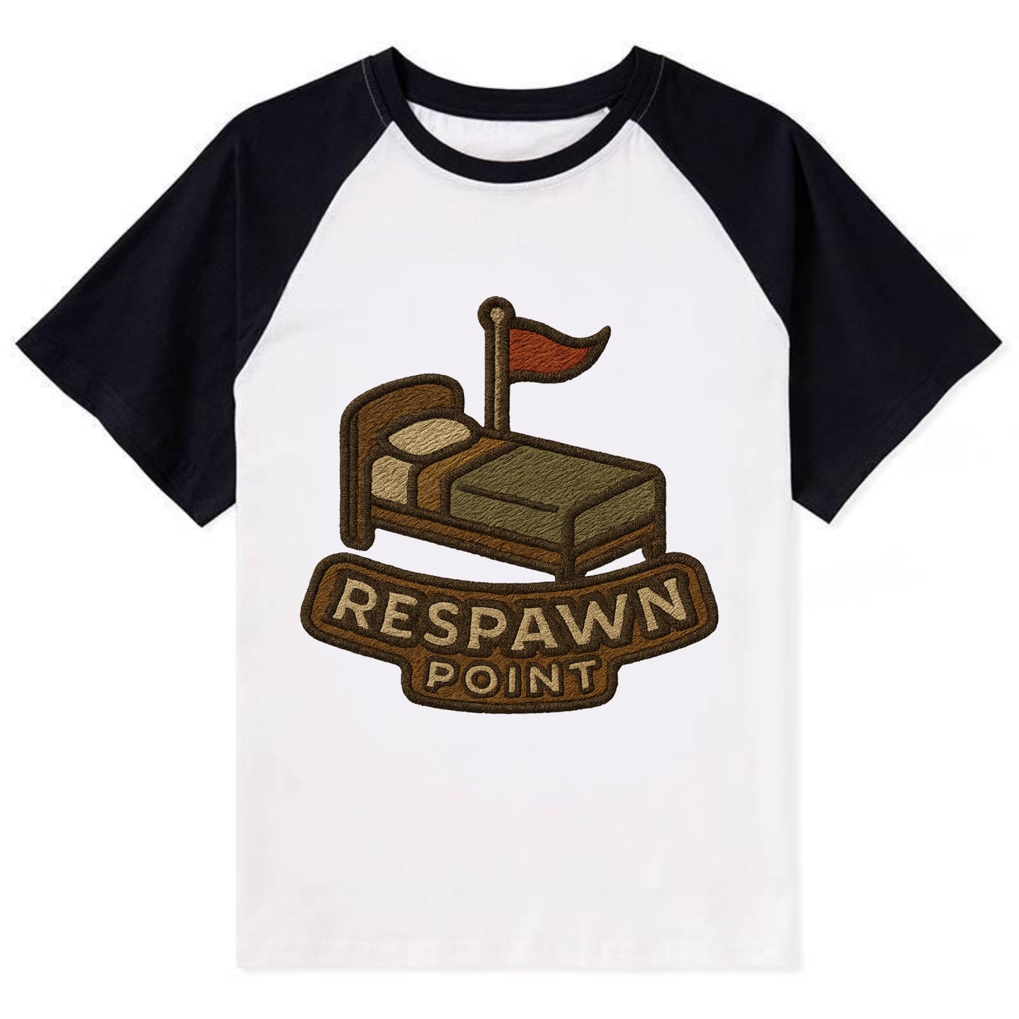 Respawn Point  - Contrast Raglan T-shirt - Black
