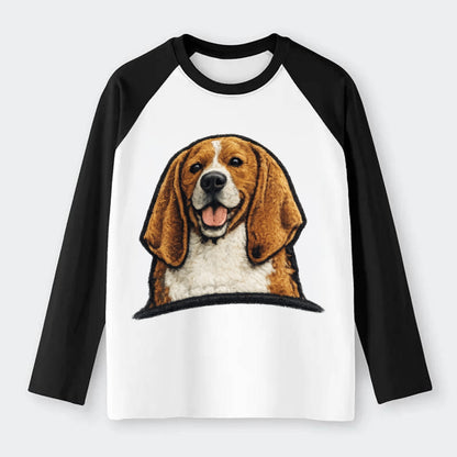 Buddy Beagle - Raglan Long Sleeve T-Shirt - Black