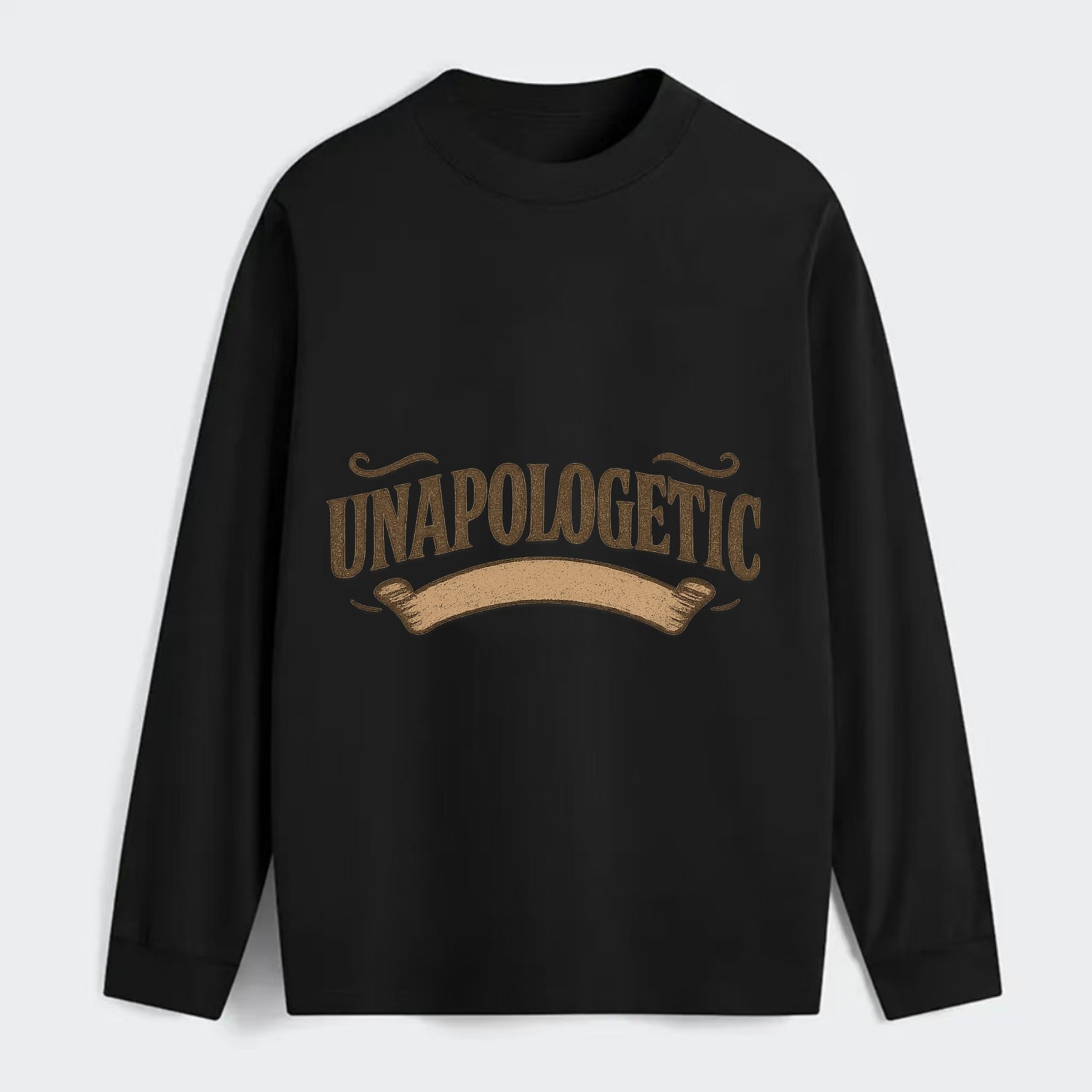 Bold typography design - "UNAPOLOGETIC" - no regrets, owning it - Classic Long Sleeve Shirt - Black