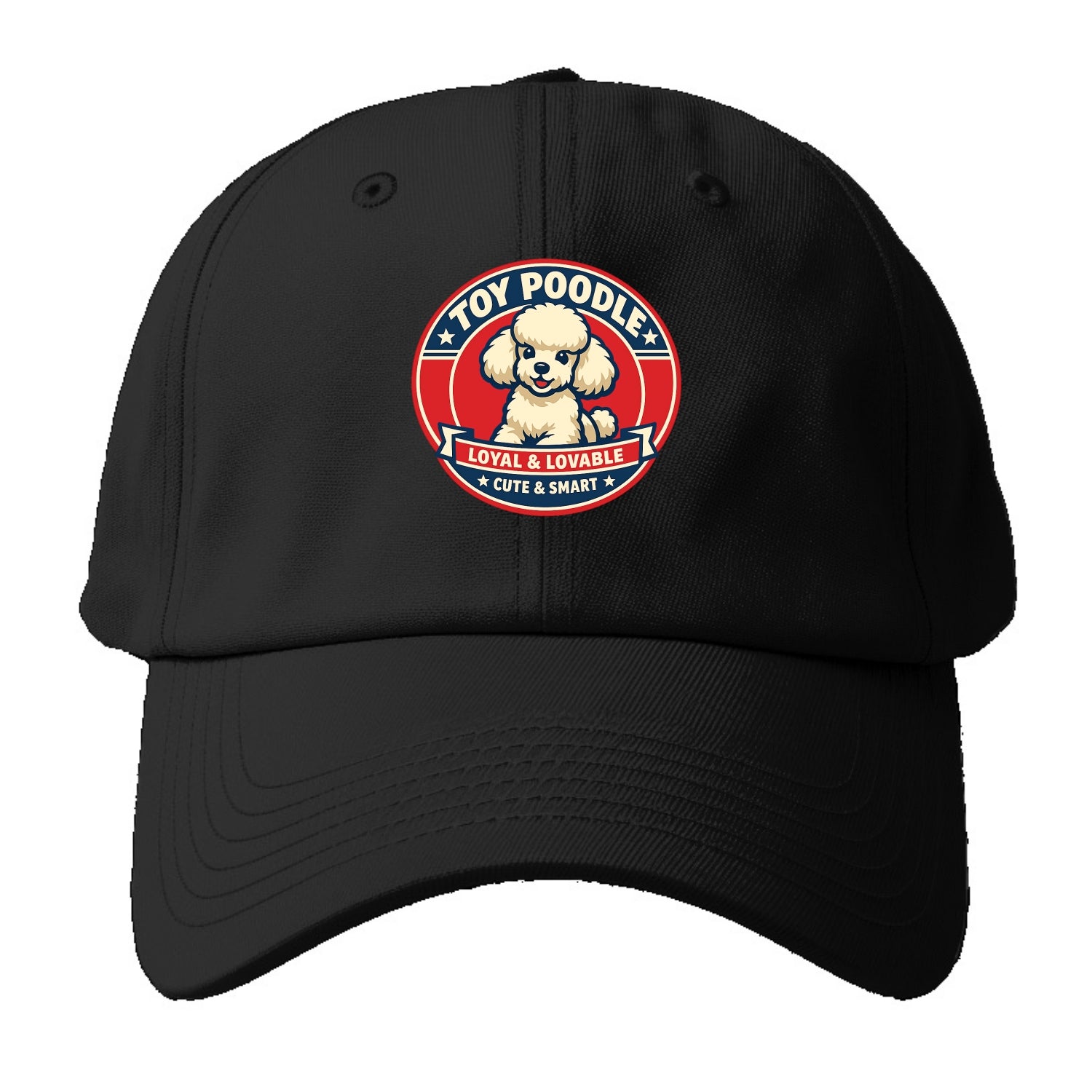 Elegant Poodle Emblem - Baseball Cap - Black
