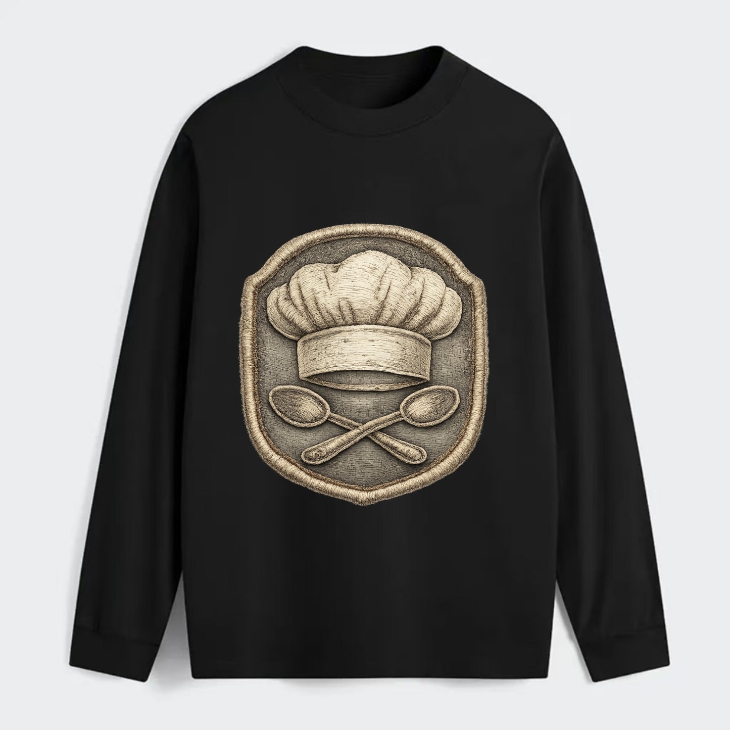 COOKING CHEF HAT - toque blanche with crossed spoons in white and - Classic Long Sleeve Shirt - Black