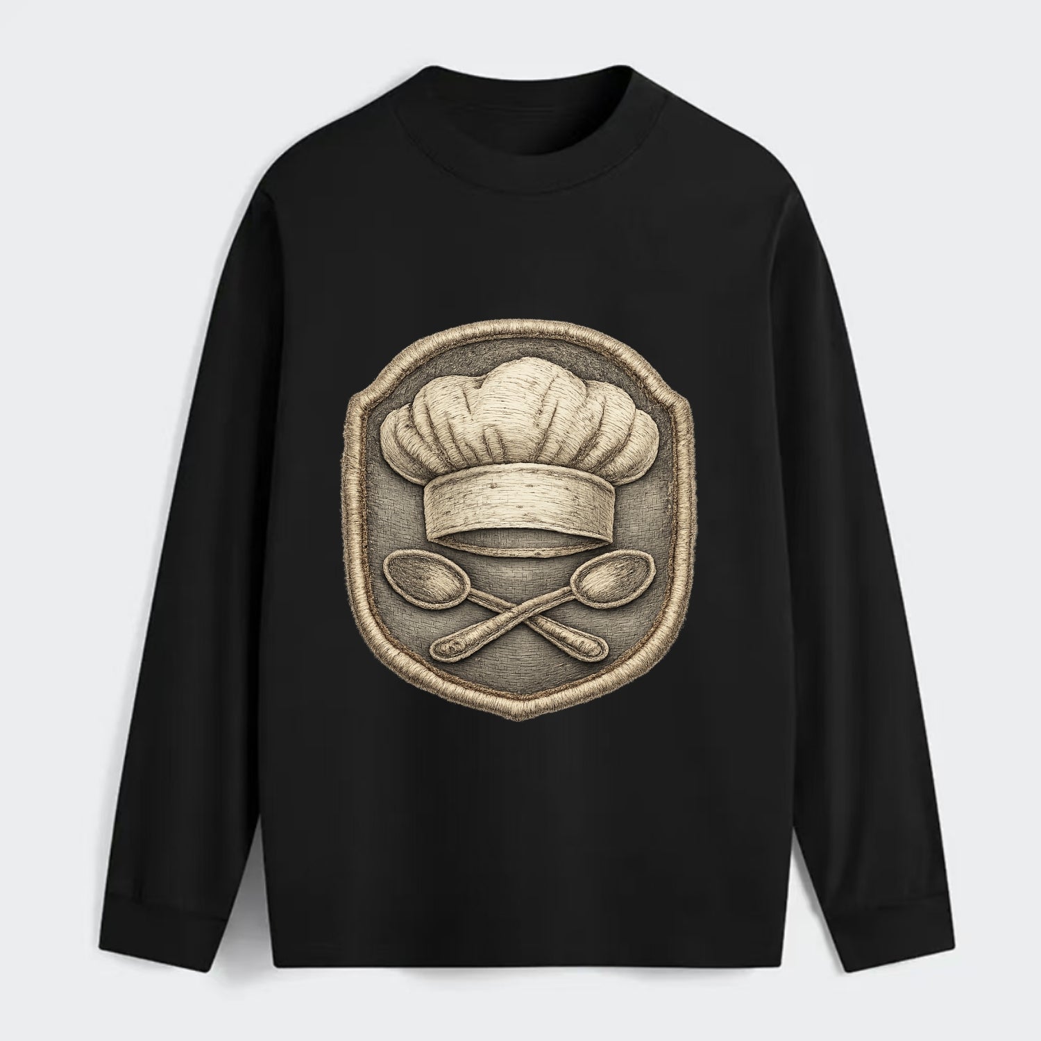 COOKING CHEF HAT - toque blanche with crossed spoons in white and - Classic Long Sleeve Shirt - Black