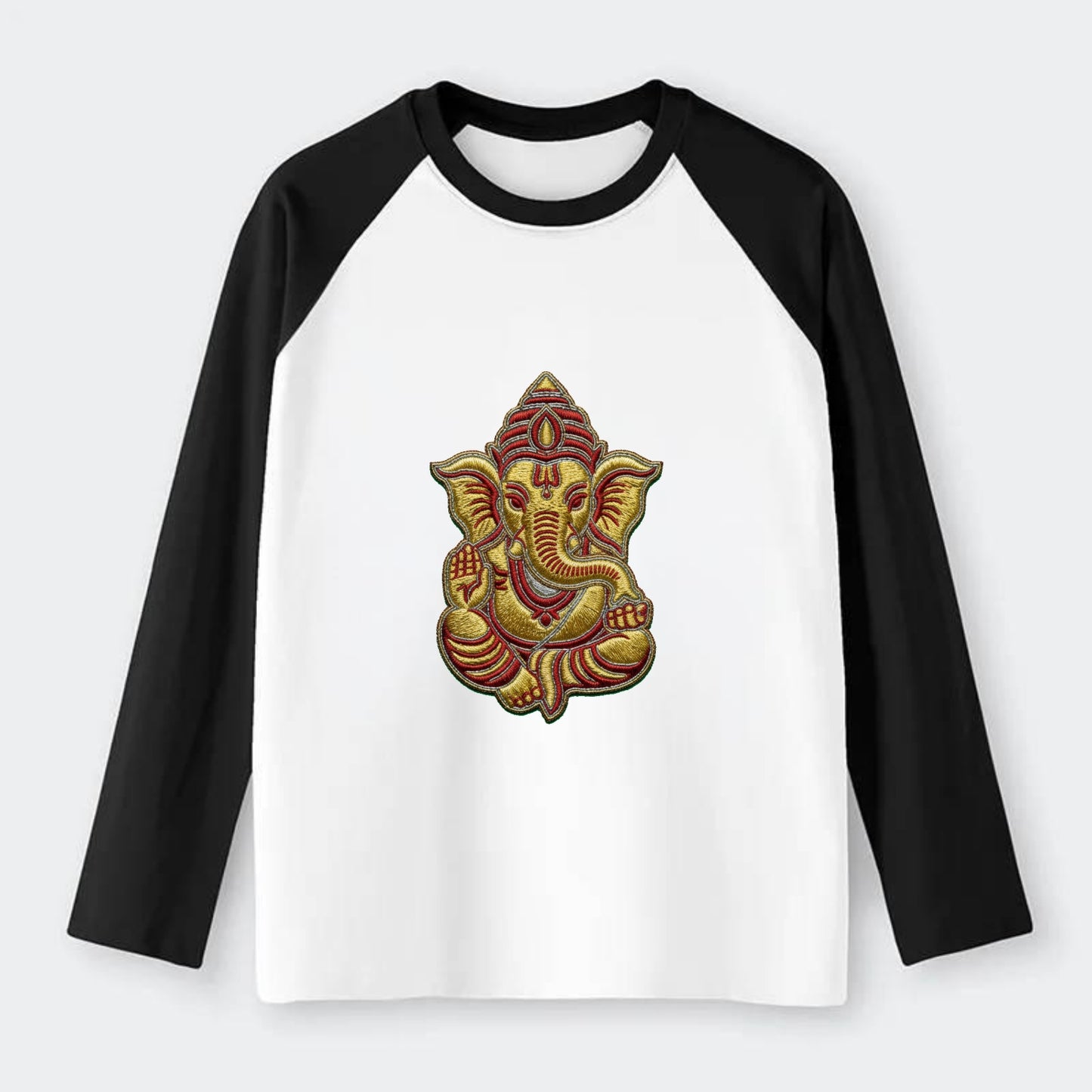 Ganesh - Raglan Long Sleeve T-Shirt - Black