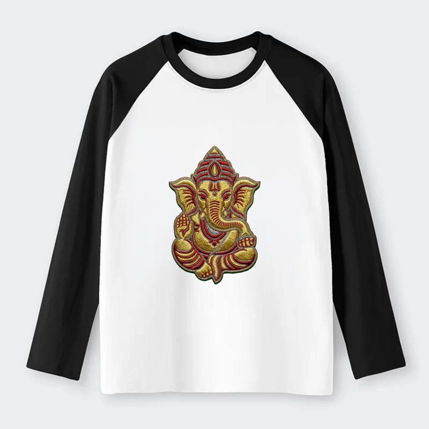 Ganesh - Raglan Long Sleeve T-Shirt - Black
