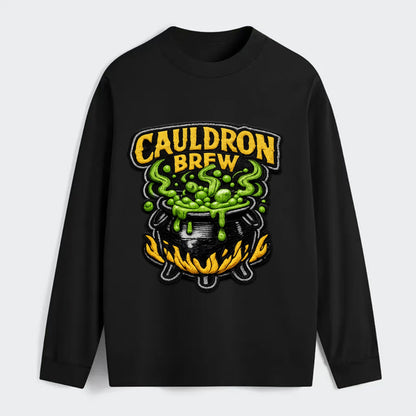 CAULDRON BREW - bubbling pot in black and green , witch craft - Classic Long Sleeve Shirt - Black