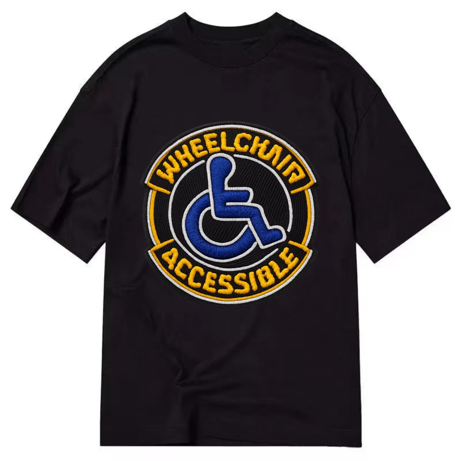 WHEELCHAIR ACCESSIBLE - accessibility symbol in blue , inclusion - Classic T-shirt - Black
