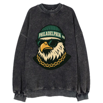 "eagle" "philadelphia" "phi" "green" "us East" - Vintage Sweatshirt - Black