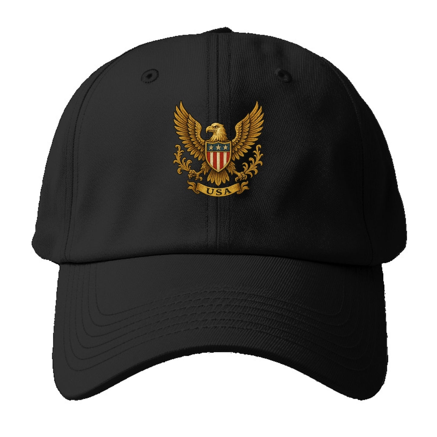 Usa Heritage Eagle 3 - Baseball Cap For Big Heads - Black