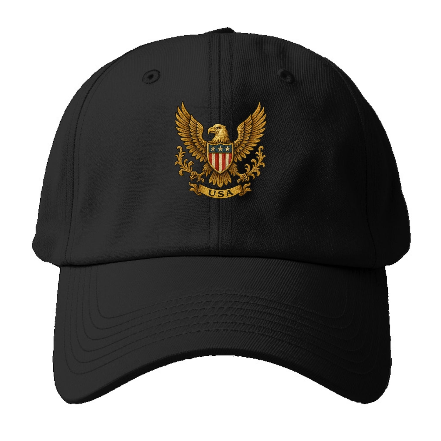 Usa Heritage Eagle 3 - Baseball Cap For Big Heads - Black