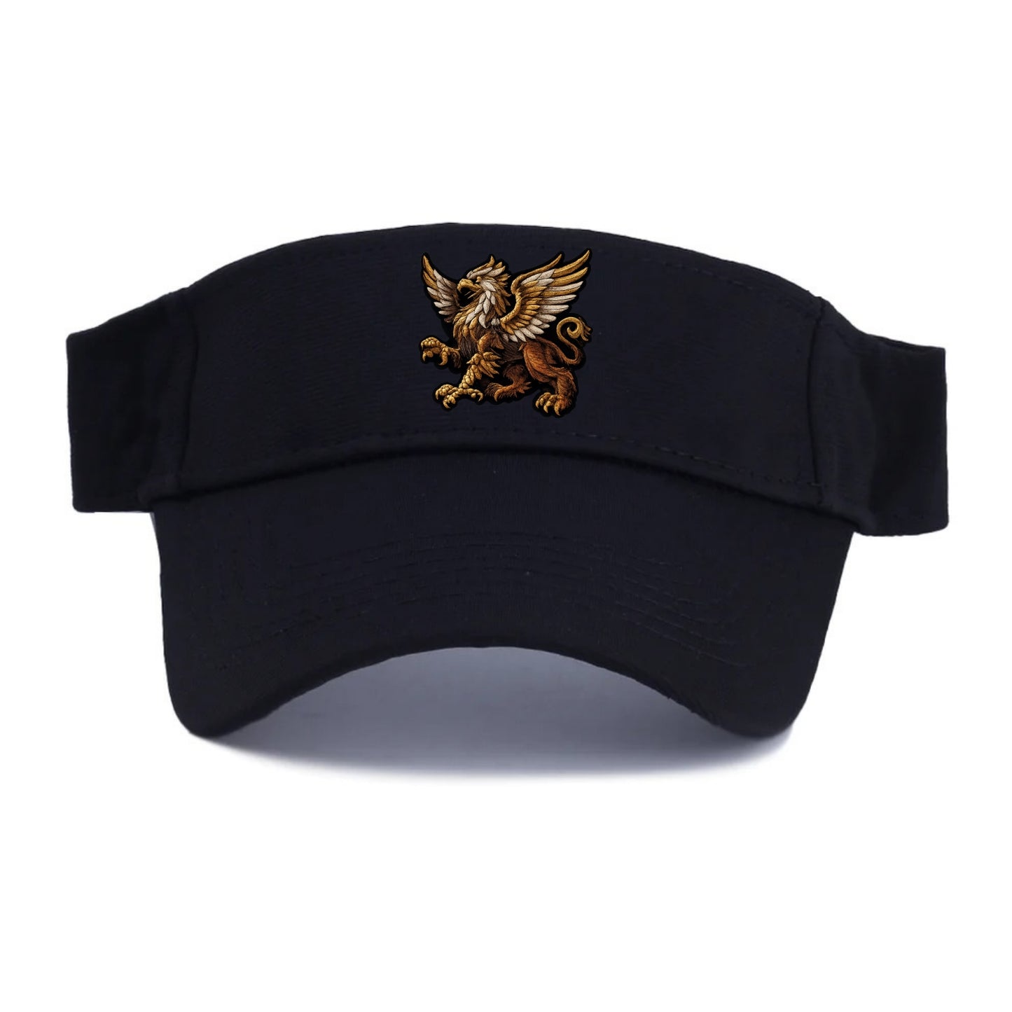 GRIFFIN BEAST - lion eagle hybrid in gold and brown , heraldic - Visor - Black
