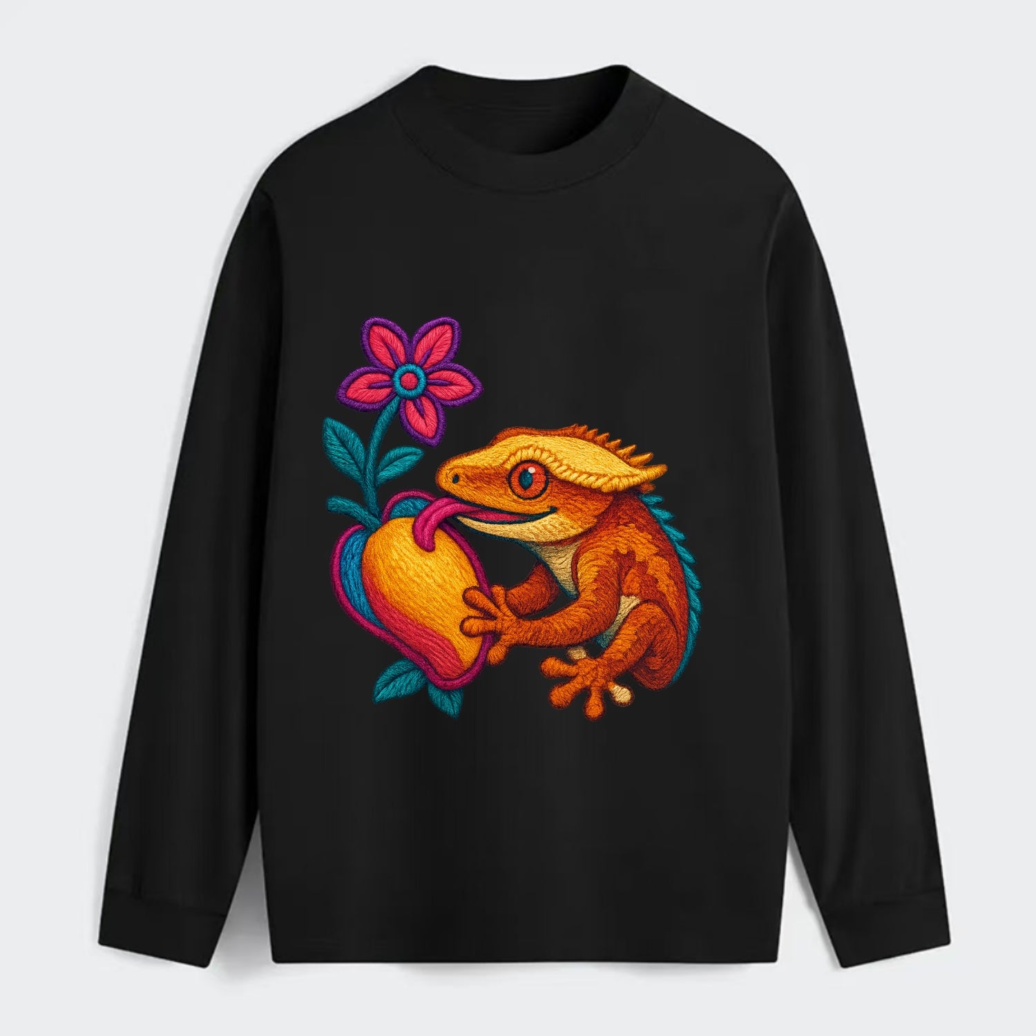 Crested Gecko - Classic Long Sleeve Shirt - Black