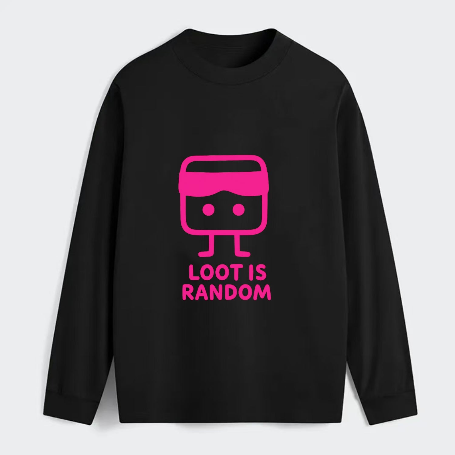 LOOT IS RANDOM | Dice wearing blindfold - Classic Long Sleeve Shirt - Black