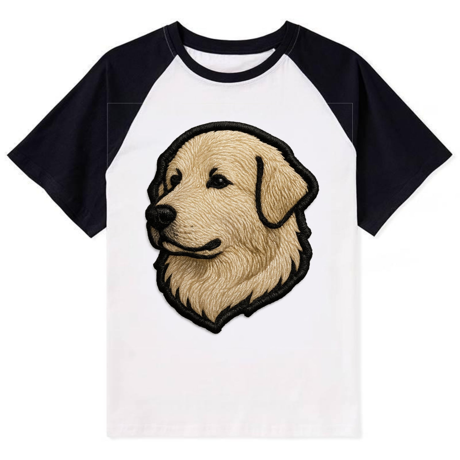 Great Pyrenees - Trendy fluffy giant des - Contrast Raglan T-shirt - Black