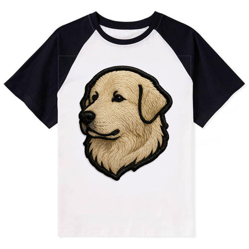 Great Pyrenees - Trendy fluffy giant des - Contrast Raglan T-shirt