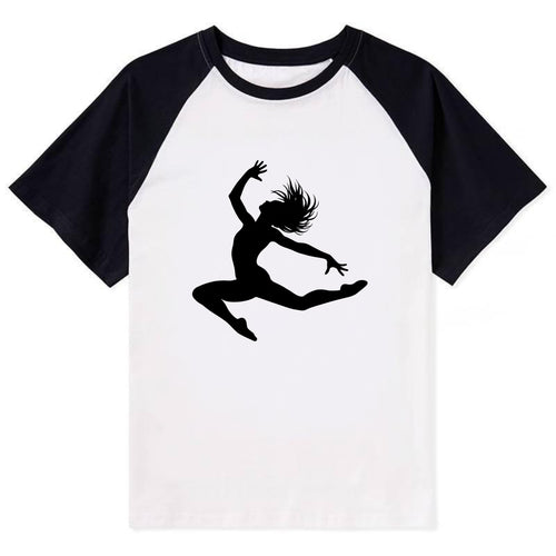 Contemporary dancer leap mid-air - Contrast Raglan T-shirt