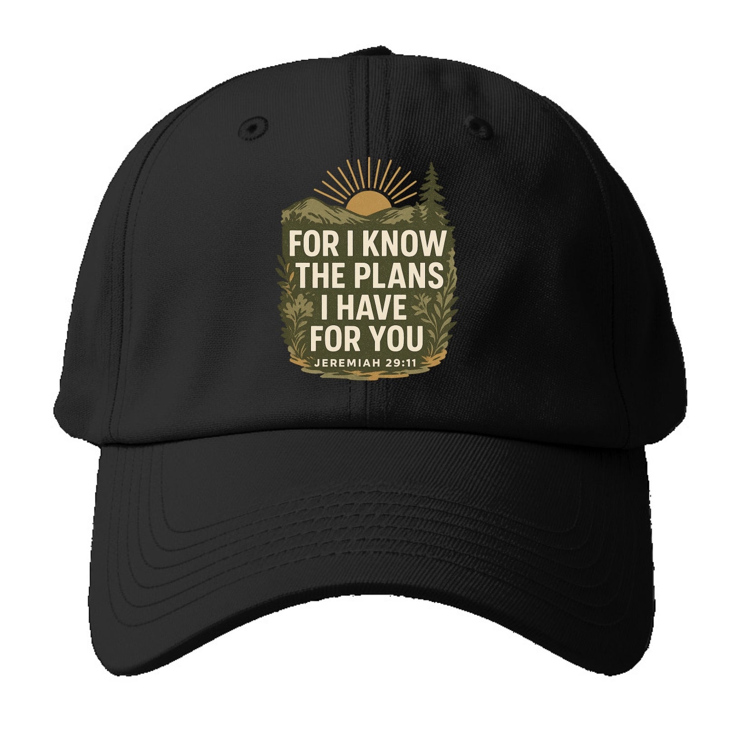Jeremiah 29:11 Sunrise - Baseball Cap - Black