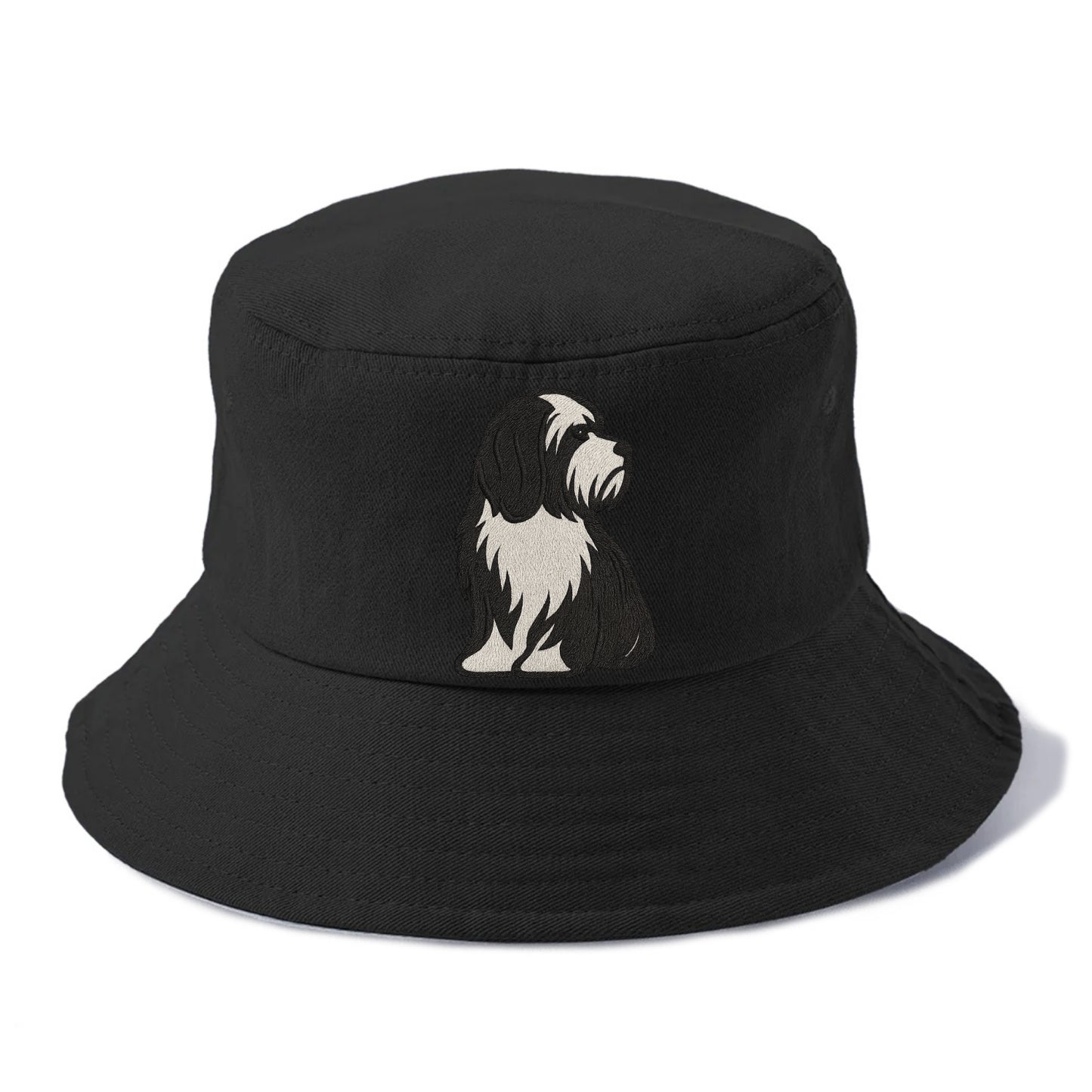 Tibetan Terrier - Black and white long c - Bucket Hat - Black