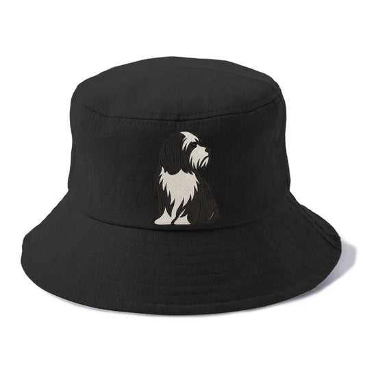 Tibetan Terrier - Black and white long c - Bucket Hat - Black