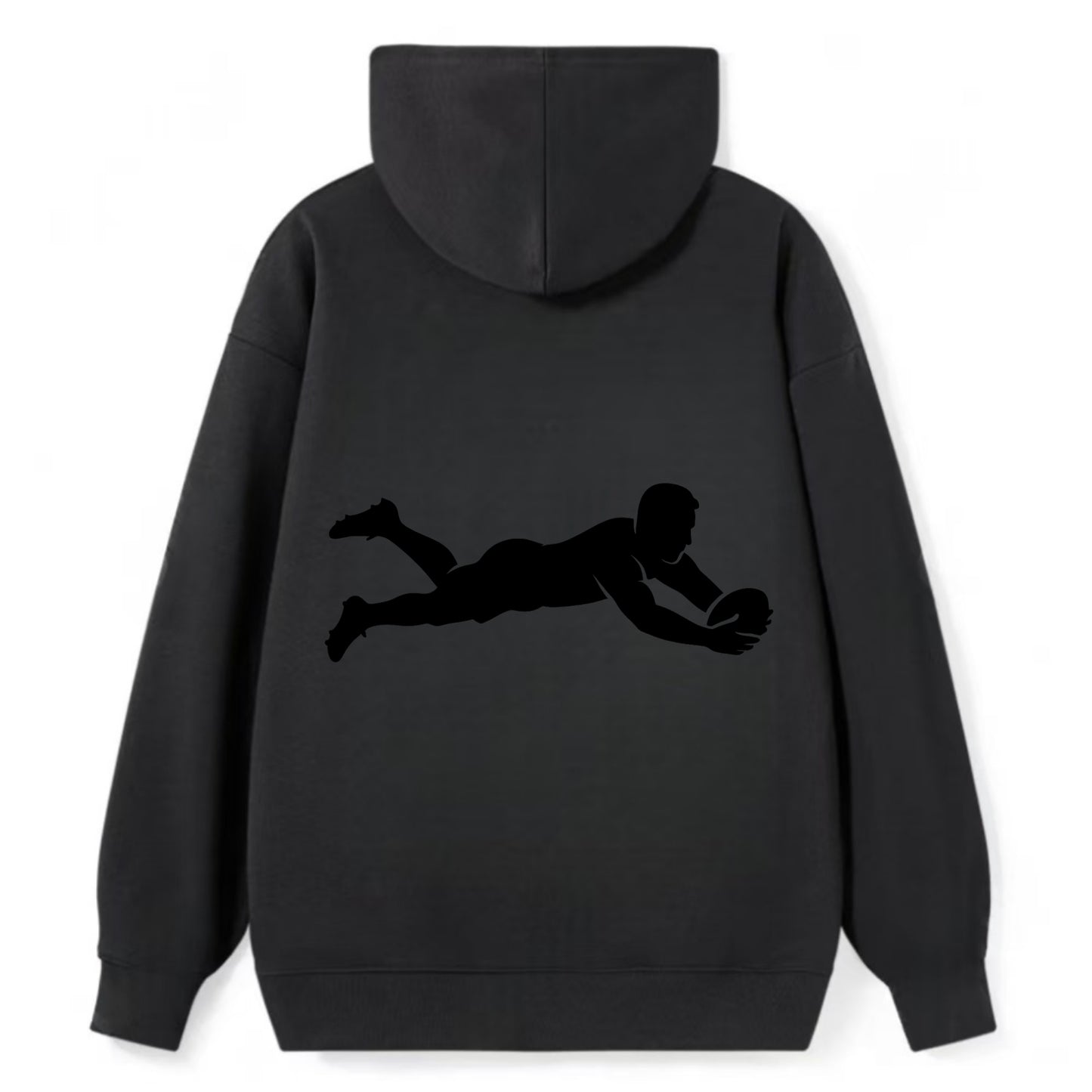 Rugby player diving for try - Classic Pullover Hoodie - Black