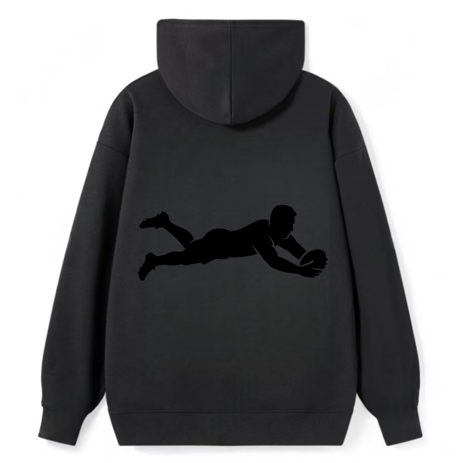Rugby player diving for try - Classic Pullover Hoodie - Black