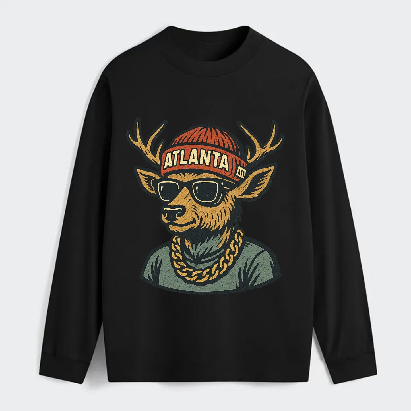 "deer" "atlanta" "atl" "red" "us South" - Classic Long Sleeve Shirt - Black