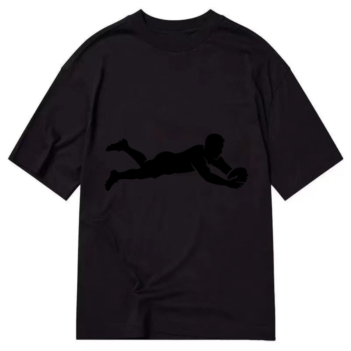 Rugby player diving for try - Classic T-shirt - Black
