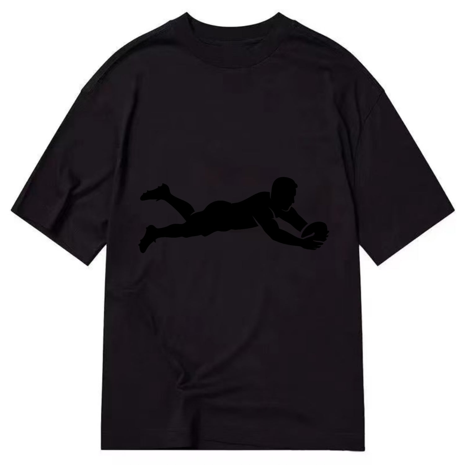 Rugby player diving for try - Classic T-shirt - Black