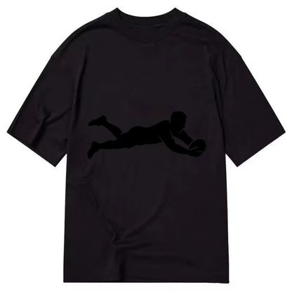 Rugby player diving for try - Classic T-shirt - Black